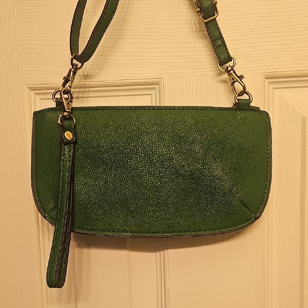 Joy Susan Dark Green Leather Crossbody with Adjustable Strap - Picture 2 of 5
